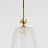 Brass Crown Pendant Light in Gio Ponti Style, Mid-Century, Italy, 1950s