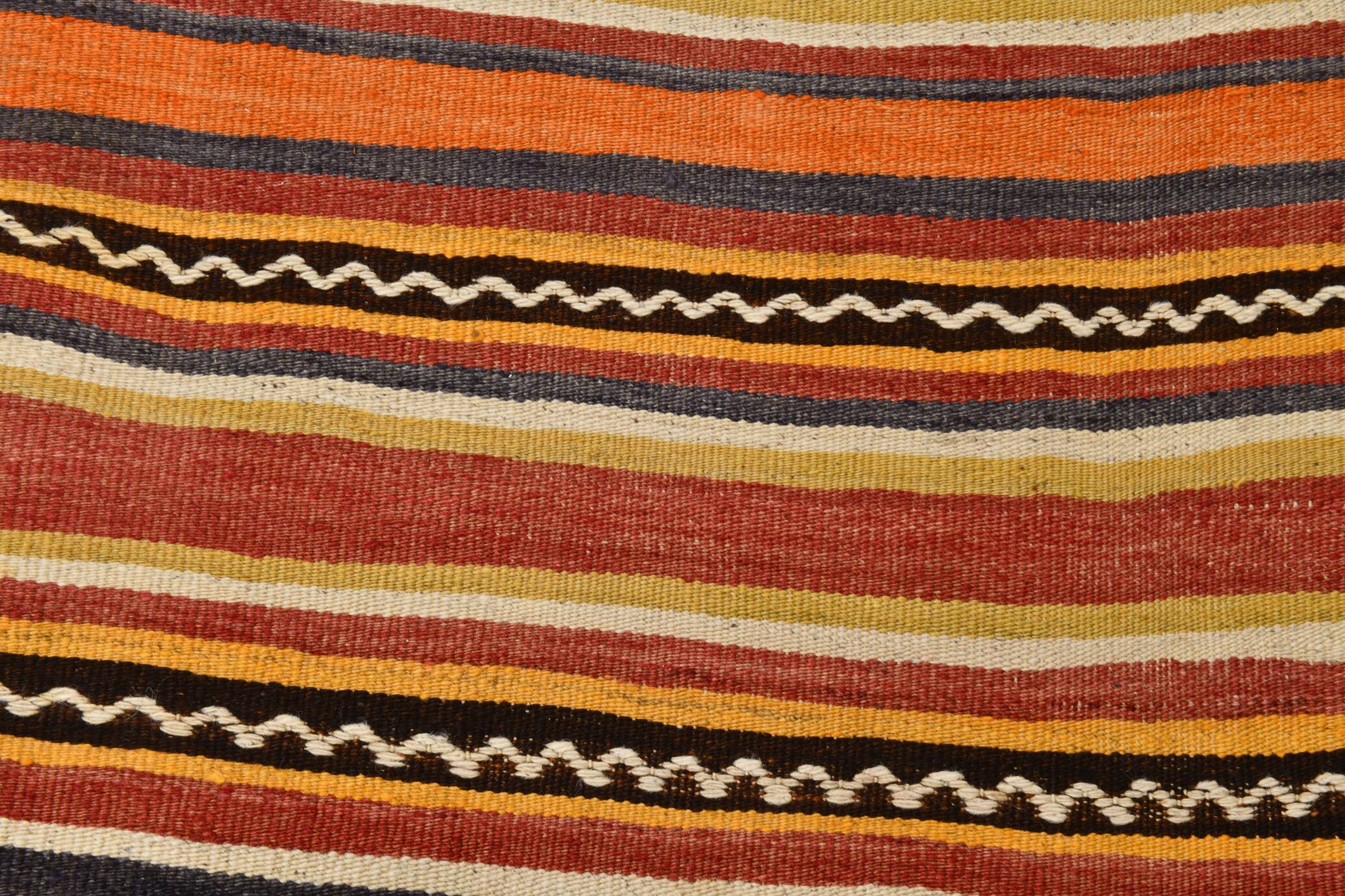 5x13 Orange Red Long Wide Vintage Kilim Rug, 149x402Cm SK 33068