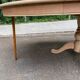 Renovated round extendable dining table with a central wooden leg, 113-203cm.