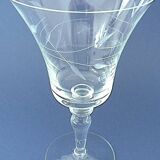 Set of six water glasses in engraved colorless crystal