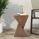 Lightweight Geometric Concrete Side Table, Modern Indoor/Outdoor Accent Table, Multifunctional Table
