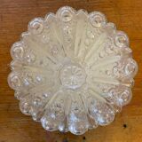 Antique Wall Lamp Ceiling Light Molded Glass + Vintage Black Metal Bracket