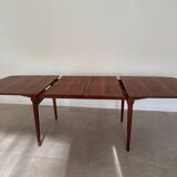 Vintage teak Scandinavian extendable dining table