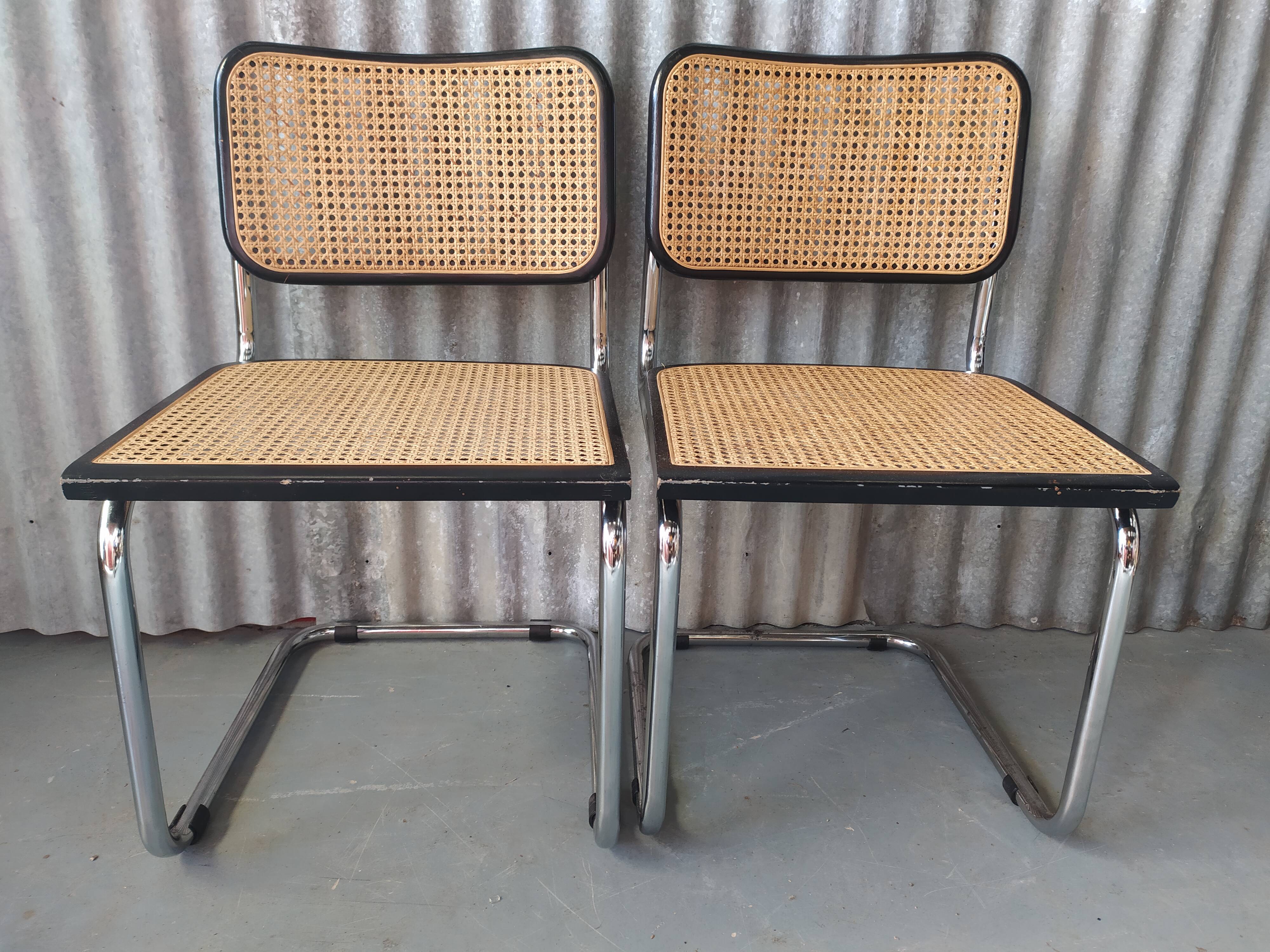 Pair of chairs Cesca B32 Marcel Breuer