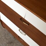 Furniture shoes, teak revamps white blue