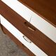 Furniture shoes, teak revamps white blue