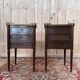 Pair of Louis XVI bedside tables in solid mahogany.