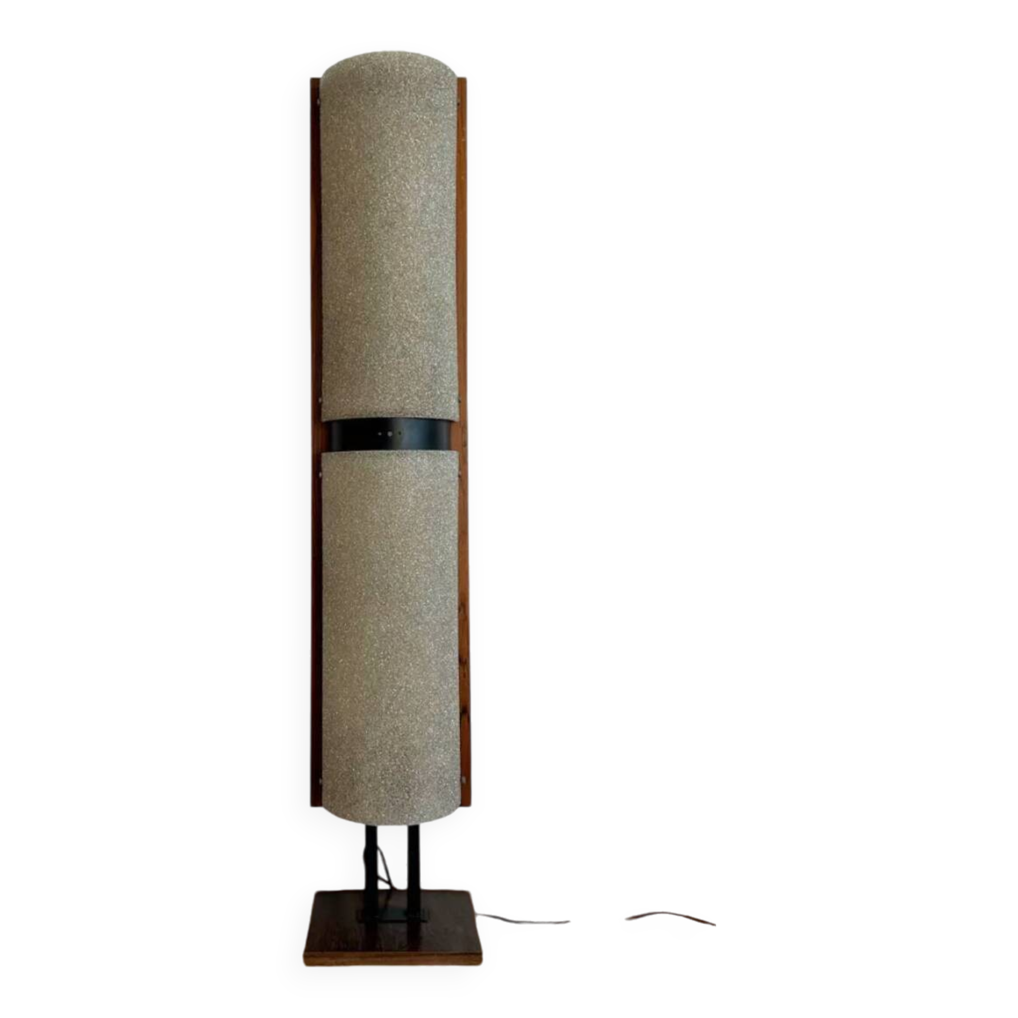 Vintage floor lamp, Rosewood and Perspex, France 1960