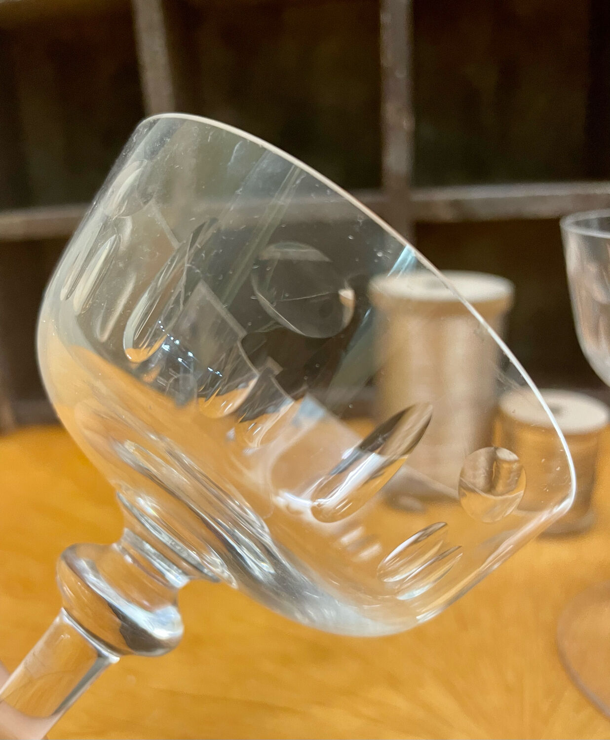 Pair of old champagne glasses