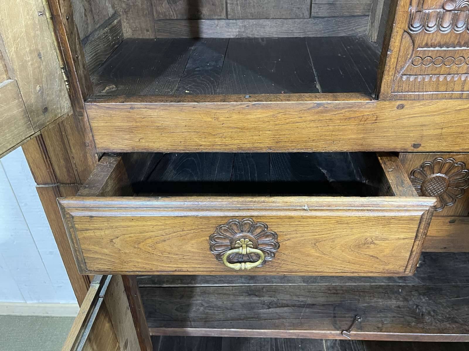 19th century Breton 4-door chestnut sideboard