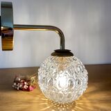 Vintage globe wall lamp in molded glass