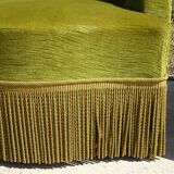 Fauteuils crapauds en velours vert, les 2