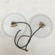 Pairs of vintage suspensions in white opaline with serrated edges