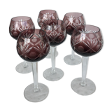 Lot de 6 verres en cristal de Bohême