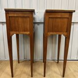Pair of walnut bedside tables