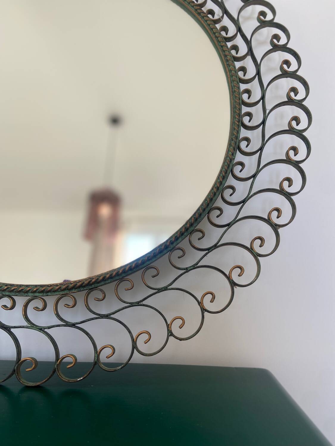 Vintage wrought iron mirror