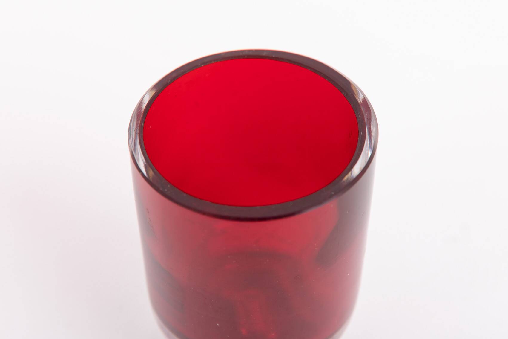 Mid-Century Reijmyre red glass vase designed by Monica Bratt, 1950’s