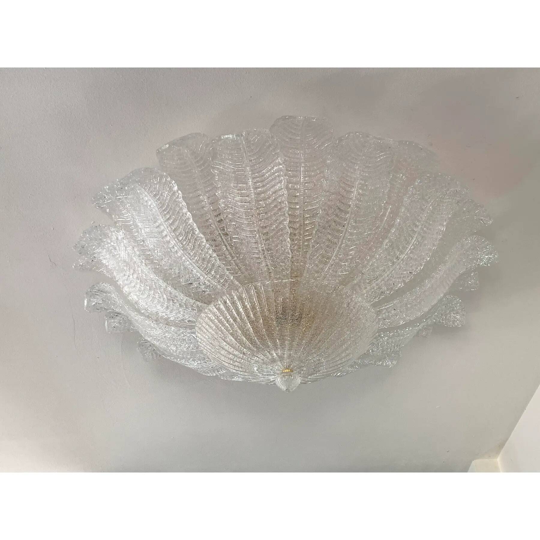 Impressive Italian Murano Glass Sputnik Flush-Mount Chandelier