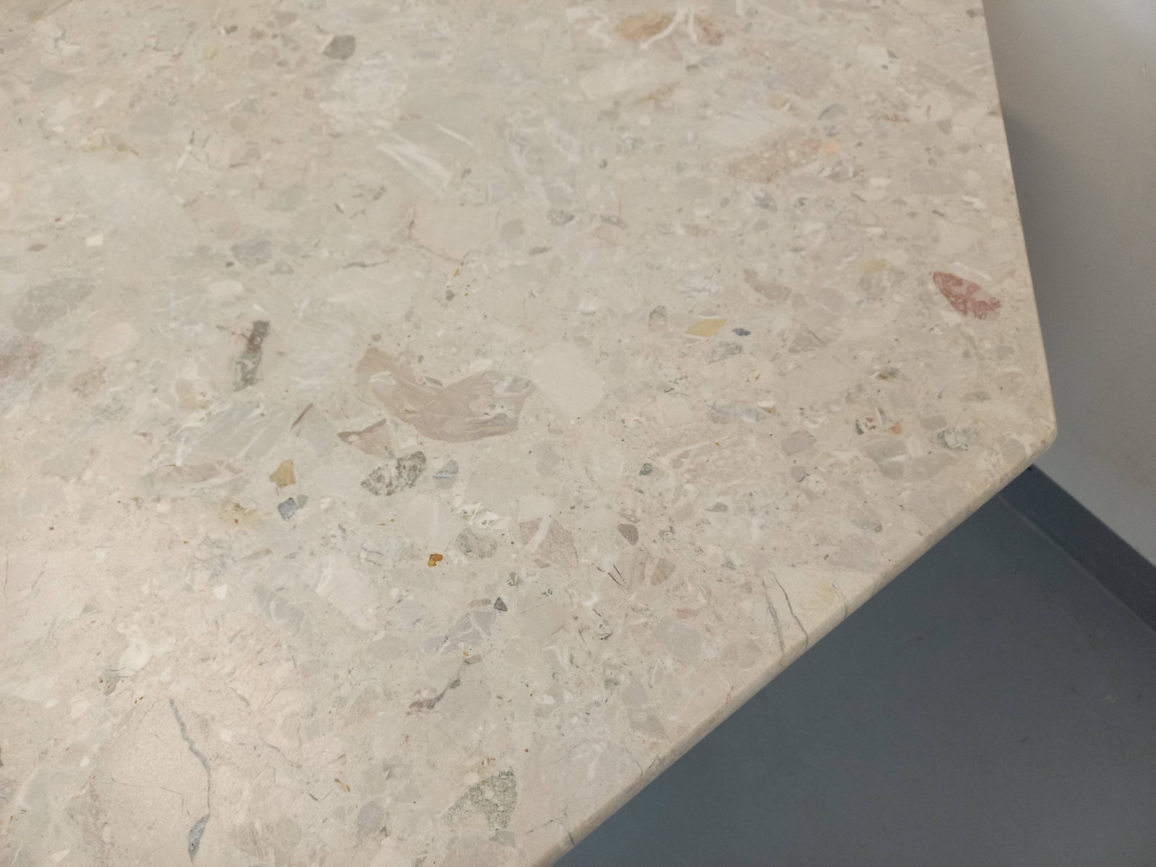 Vintage 70s 80s Octagonal Marble Dining Table