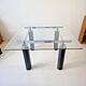 Table à manger en verre trempé vintage des années 1980 style Roche Bobois