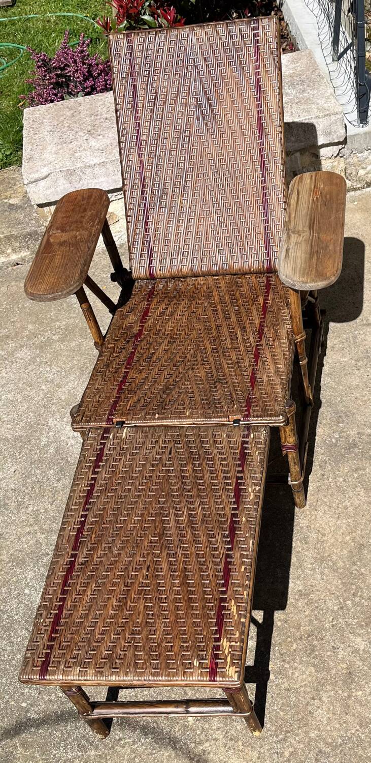 Rattan deck chair
