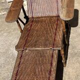 Transat chaise longue rotin