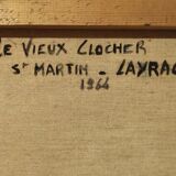 French vintage oil painting on canvas, signed A. Lahour, 1964