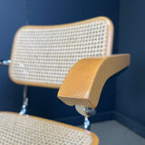 Set of 4 stackable vintage Marcel Breuer style armchairs, made in Italy, 1970s