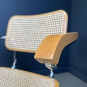 Set of 4 stackable vintage Marcel Breuer style armchairs, made in Italy, 1970s