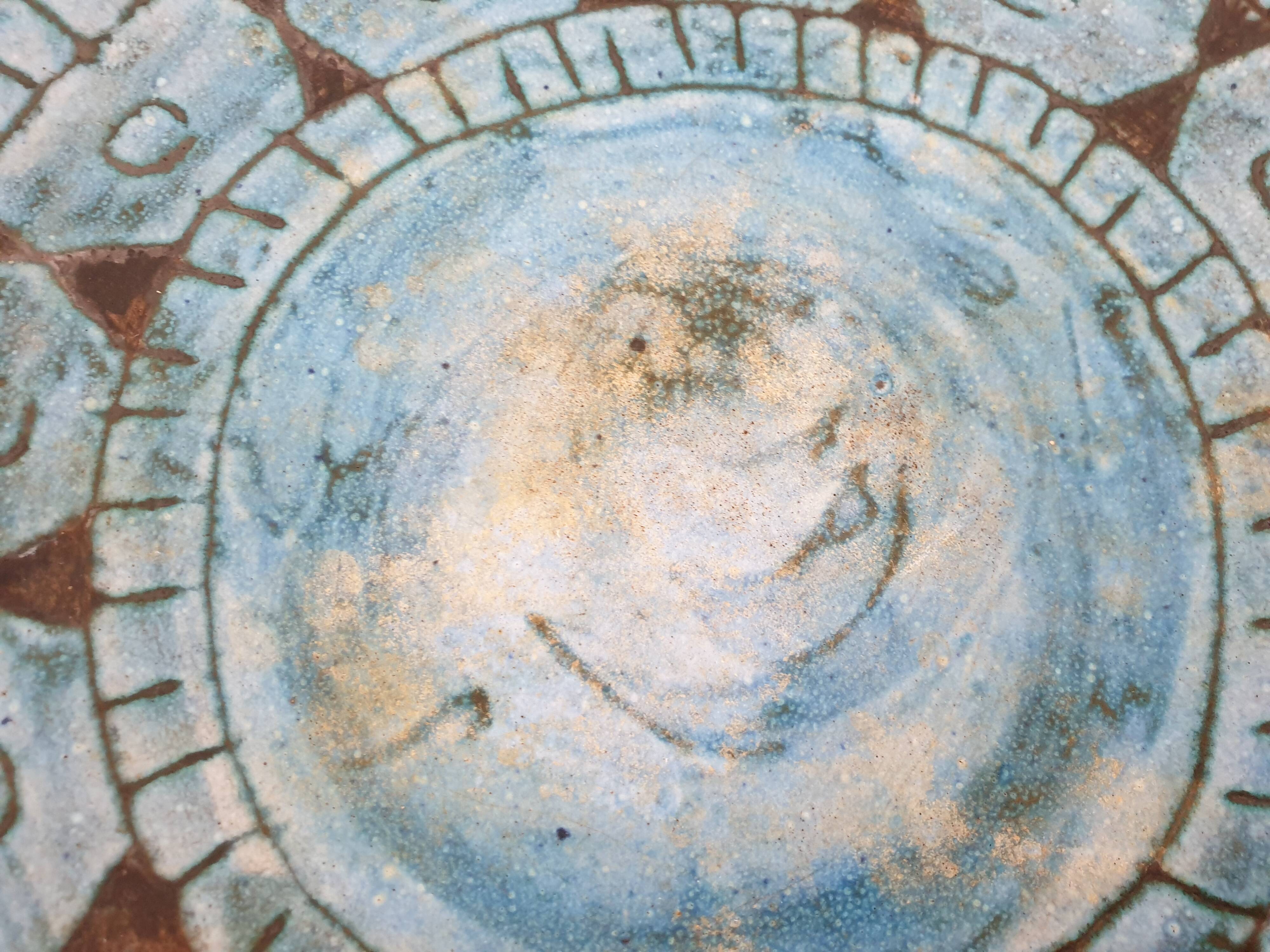 Vintage ceramic plate 60's 70's - Signed A. Maunier (Vallauris) 29cm