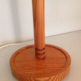 Varnished pine lamp Scandinavian style / vintage 60s-70s