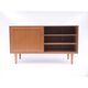Small vintage Danish Scandinavian sliding sideboard