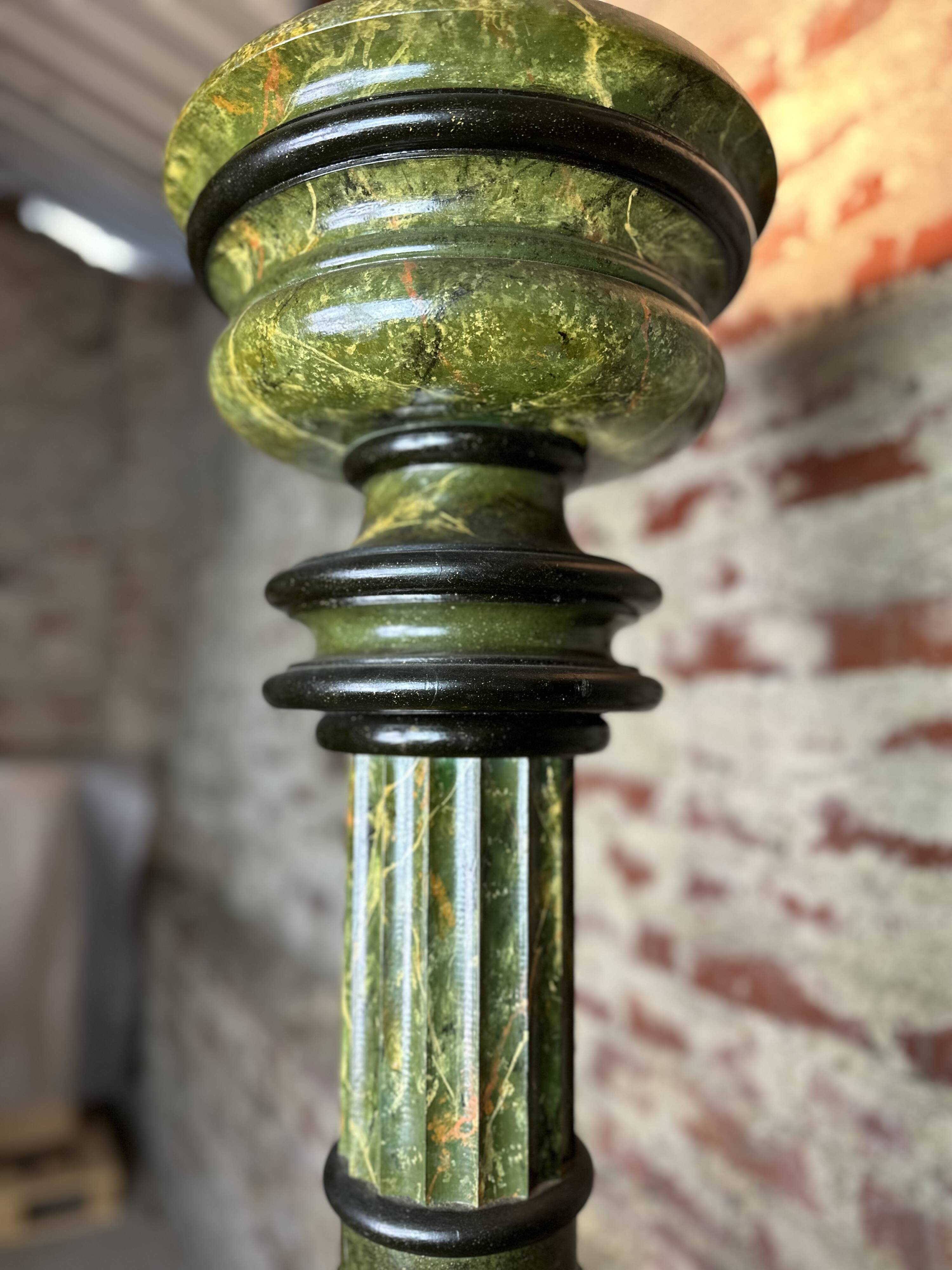Louis XVI style carved wooden halogen column