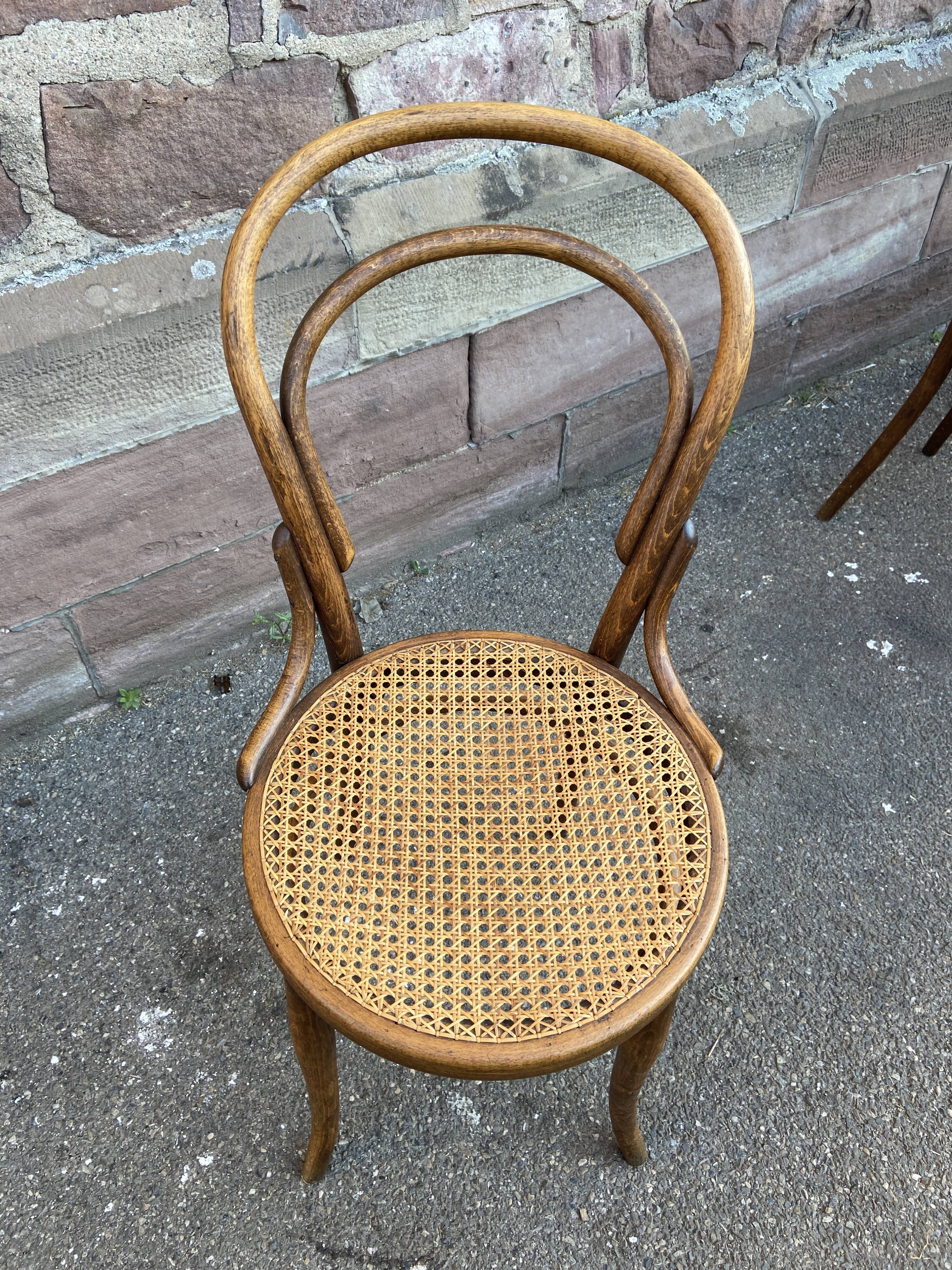 6 chairs bistro curved vintage wood