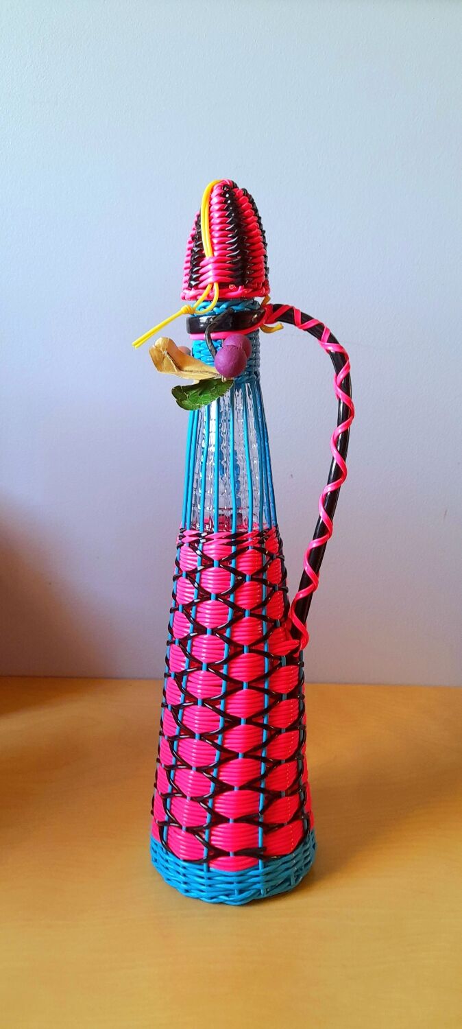 Scoubidous bottles from the 60s