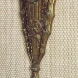 Single French Bronze Art Nouveau Wall Light with Flower Detail and White Glass Shade 4970