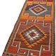 Turkish Handwoven Vintage Herki Kilim 90 cm x 318 cm
