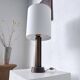 1940s Art Deco oak desk lamp