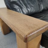 Walter Knoll leather sofa in leather and light oak, 1980