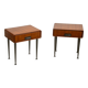 Italian nightstands in teak with brass details, circa 1970