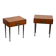 Italian nightstands in teak with brass details, circa 1970