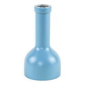 Wooden candlestick with blue enamel accent, Danish design from the 1970s,