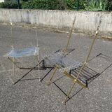 Pair of folding plexiglass chairs design year 80