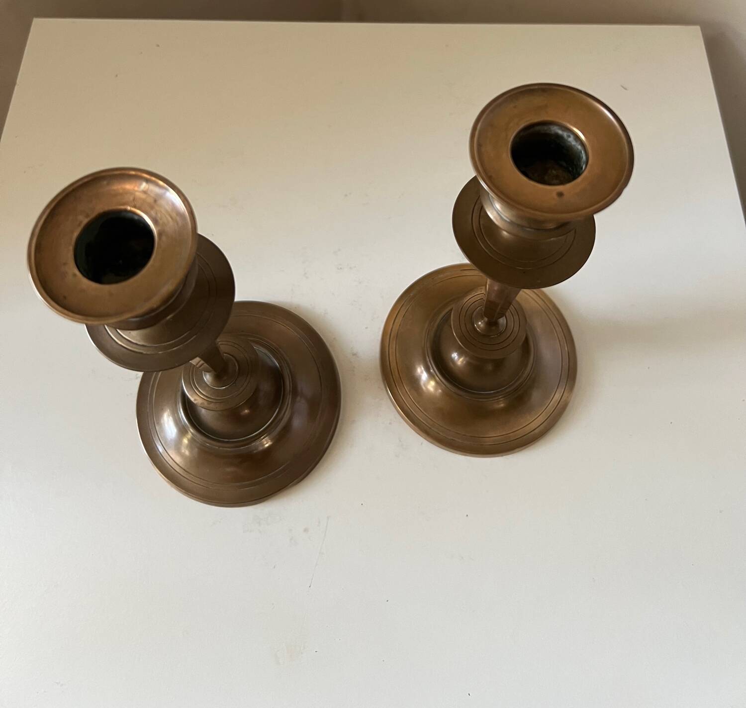 Antique 19th-century gilt bronze candlesticks