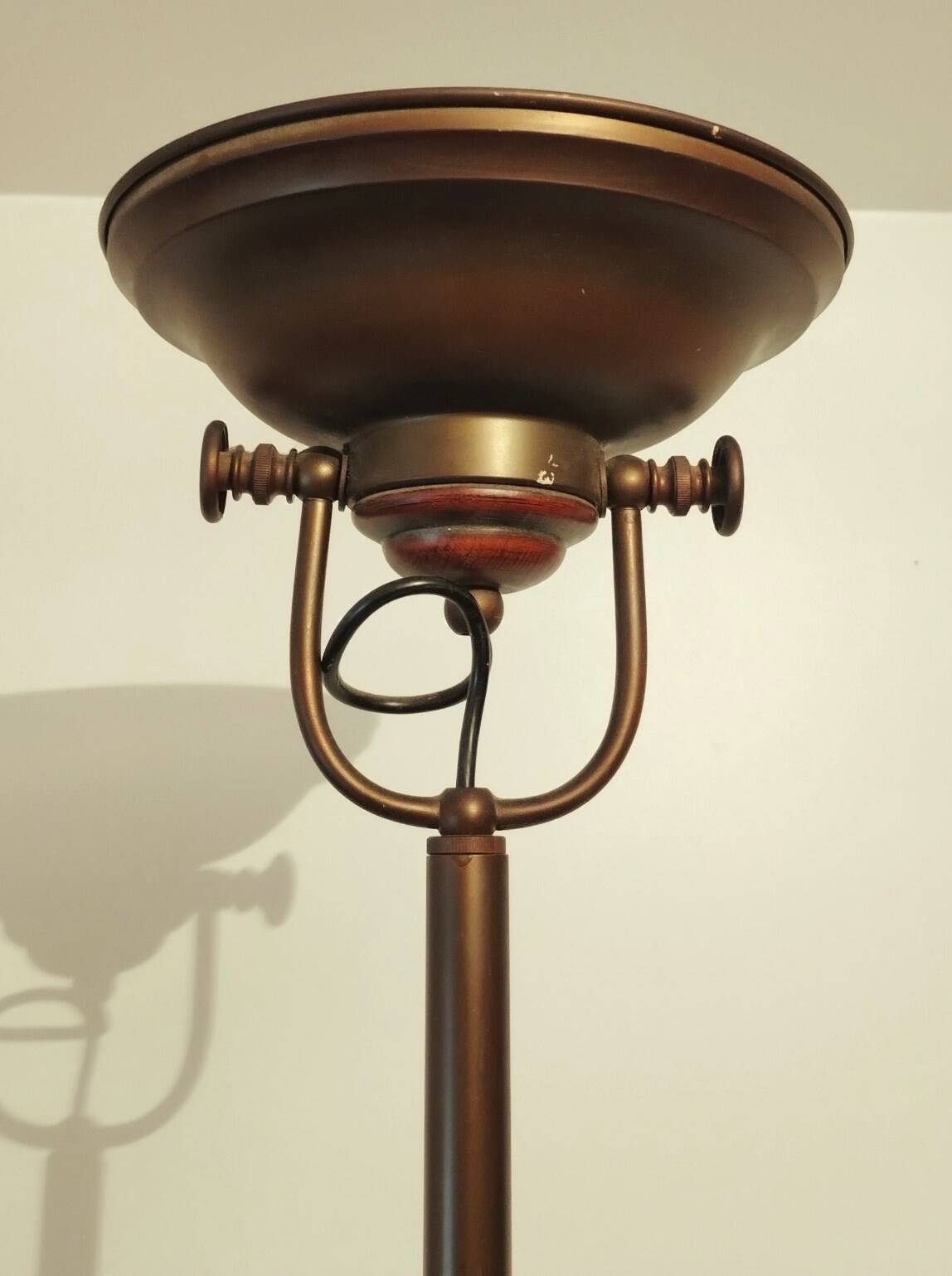 Vintage bronze halogen floor lamp