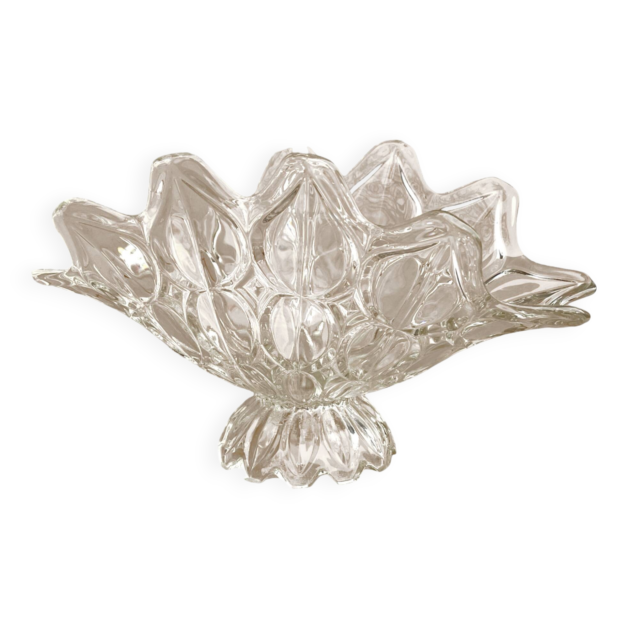 Bohemia glass jardiniere/plater, czechoslovakia 1970s