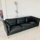 Vintage Danish black leather canapé by Mogens Hansen from the 1960s.
