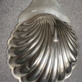 Large shell dish in silver metal Christofle Fleuron