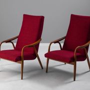 Pair of mid-century modern bentwood armchairs by TON, 1970s, Czechoslovakia