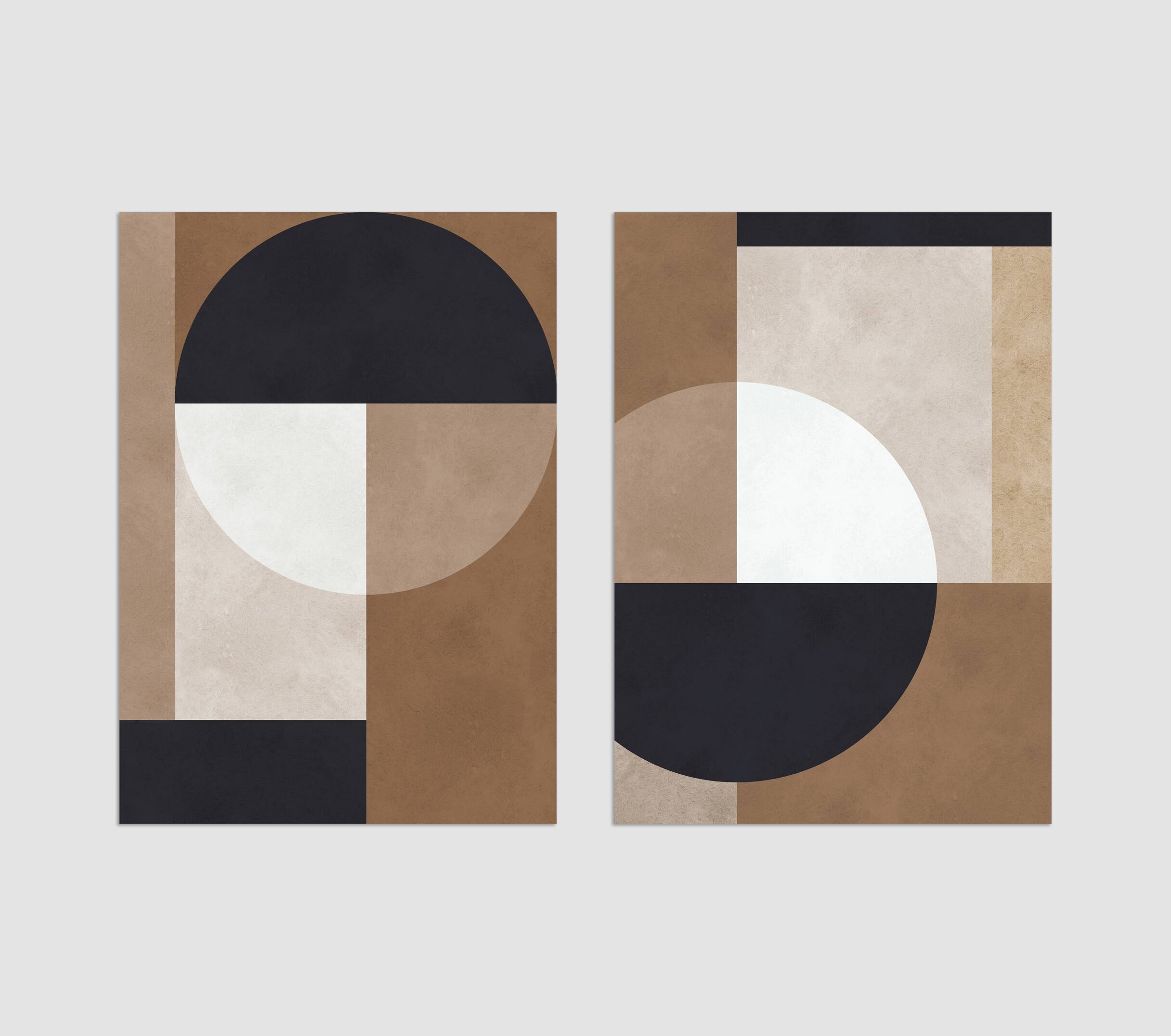 Geometric art print in brown tones